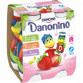 DANONE DANONINO yogur liquido sabor fresa pack 4